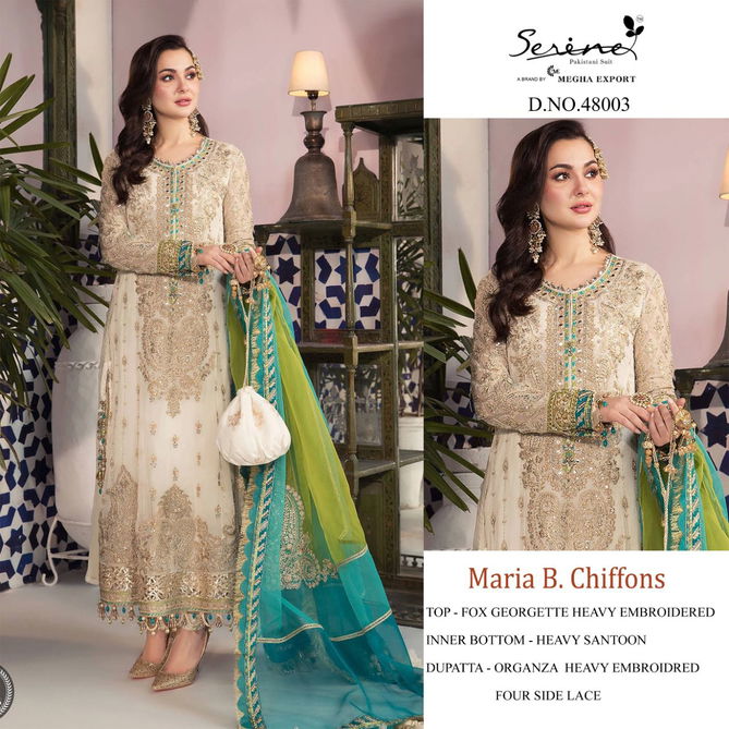 Serene Maria B Casual Wear Heavy Chiffons Georgette Pakistani salwar Kameez Collection